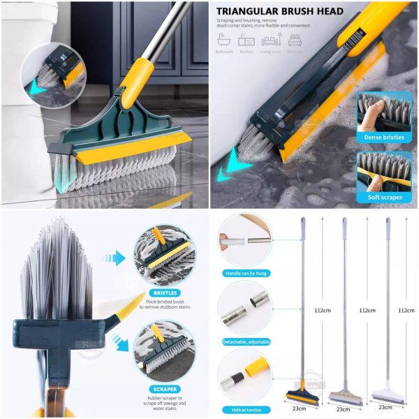 2 In 1 Floor Cleaning Brush Bathroom Tile Windows Floor Cleaning Brush With 120° Rotatable Head